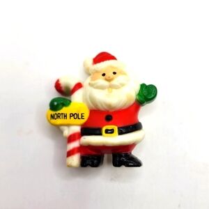 Vintage Russ Santa Brooch Pin Christmas 80's